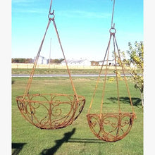 Wrought Iron Curly Hanging Basket with Hanger Various Sizes
