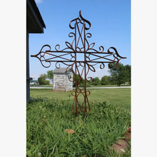 Ornate Heavy Scrolled Cross with Stakes Wall Cross
