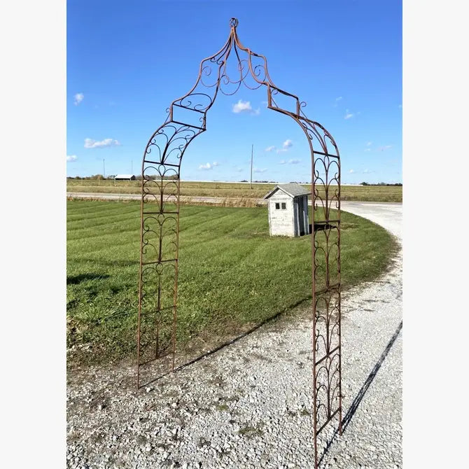 Solid Iron Rustic Elegant Full Gothic Arbor Outside
