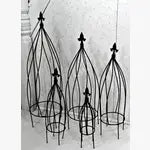 Wrought Iron Swirl with Finial Topiaries Set of 5