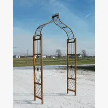 Wrought Iron Medallion Flower Arbor