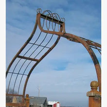 Wrought Iron Medallion Flower Arbor