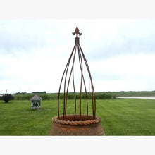 Wrought Iron Swirl with Finial Topiaries Set of 5