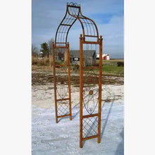 Wrought Iron Medallion Flower Arbor