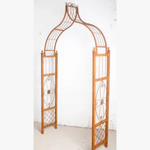 Wrought Iron Medallion Flower Arbor