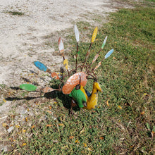 Metal Peacocks Full of Colorful Yard Art Display Bright