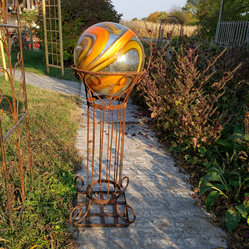 Unique Gazing Ball and Stand – Garden Iron and More, image size:1024x1024