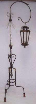 HANGING LEAF LATERN W CAST IRON PIECES