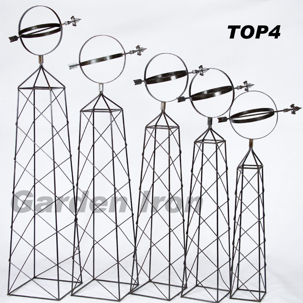 Solid Steel Set of 5 Sundial Topiaries
57
