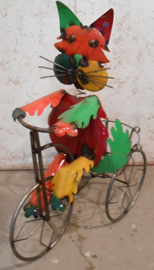 Colorful Cat Riding Trike with Basket