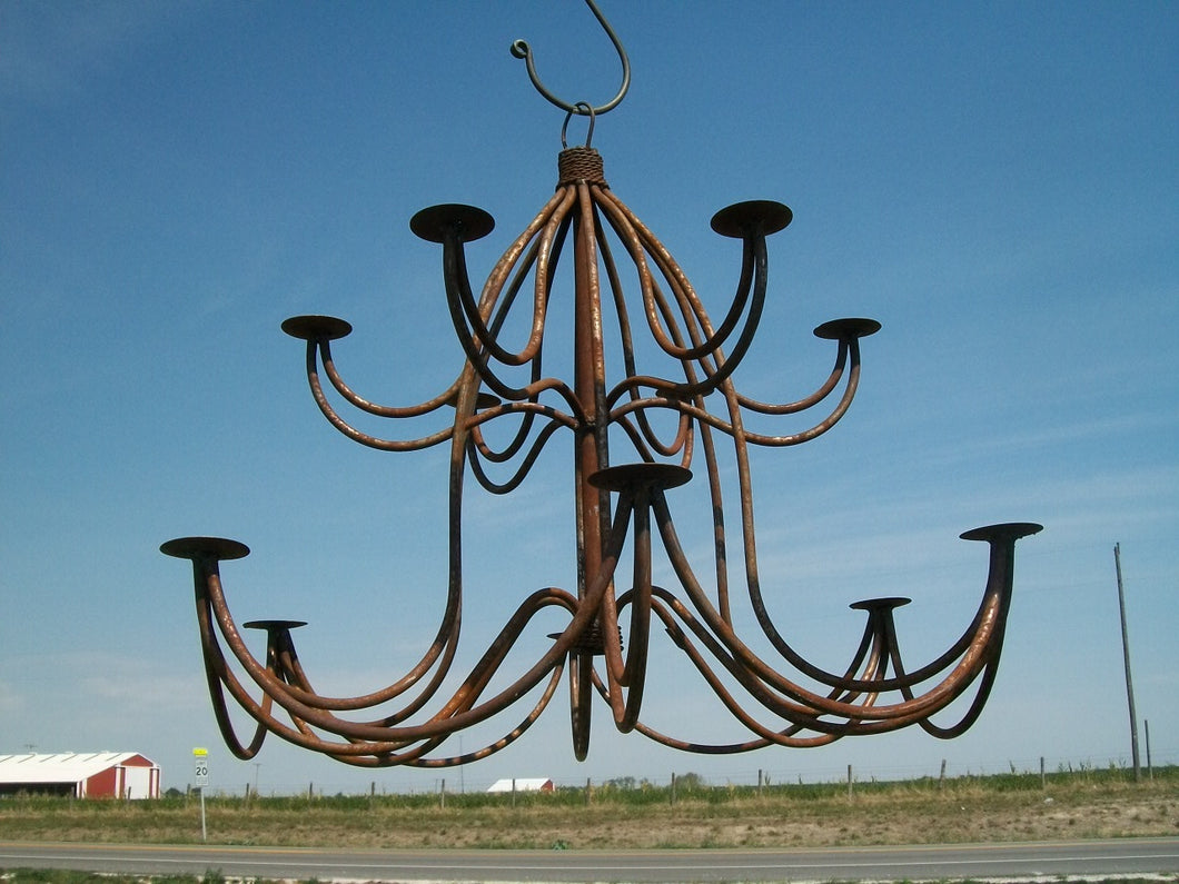 The chandelier measures 36