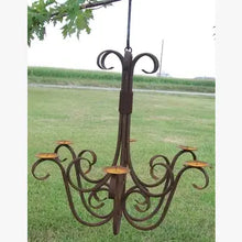 Wrought Iron Huge Round Scroll Chandelier, Non-Electric