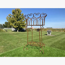 Wrought Iron 29" Helen Heart Oval Plant Stand Rustic Style