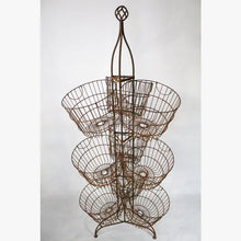 Unique Wrought Iron 9 Basket Rack with Hanger for Baskets