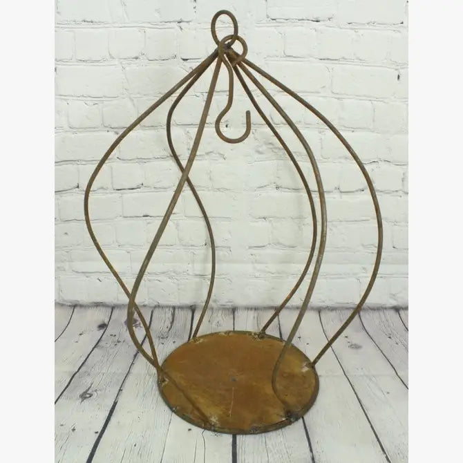 Iron Swirl Design Hanging Shelf with S Hook Attached