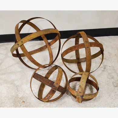 Solid Strap Steel Iron Spheres Set of 4