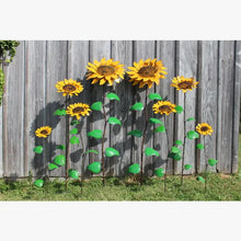 Wrought Iron Colorful Sunflowers on Stakes Set of 3
