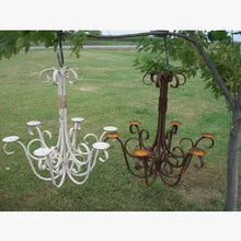 Wrought Iron Huge Round Scroll Chandelier, Non-Electric