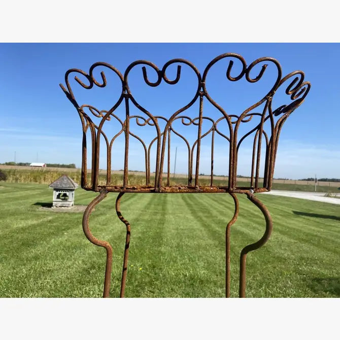 wrought iron heart plant hanger Wrought Iron 29" Helen Heart Oval Plant Stand Rustic Style – Garden Iron and More