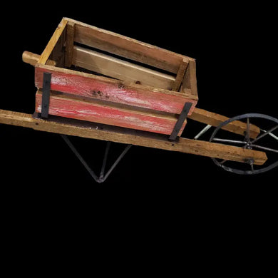 Rustic Decorative Wheelbarrow with Working Wheel