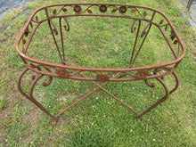 Ornate Solid Square Stock Table with Leaves and Cast-Iron Flowers
