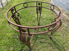 Ornate Solid Square Stock Table with Cast-Iron Flowers