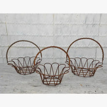 Round Baskets with Rope Handle Nested Baskets Set of 3