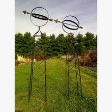 Wrought Iron Military Trellis Sundial Topiary Set of 5