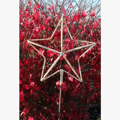 Wrought Iron 3-D Star with Stake Yard Garden Decor