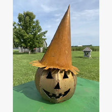 Decorative Rustic Metal Witch Hat For Pumpkin or Table Top