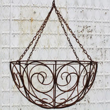 Wrought Iron Curly Hanging Basket with Hanger Various Sizes