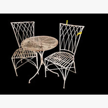 Wrought Iron Simple Table with 2 Carolina Chairs