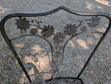 Wrought Iron Woodard Patio Table & 4 Flower Chairs