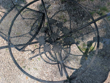 Wrought Iron Woodard Patio Table & 4 Flower Chairs
