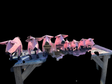 Set of 4 Salmon Pigs