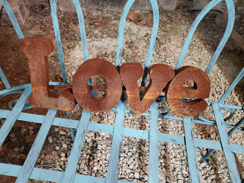 Rusty Love Sign – Garden Iron and More