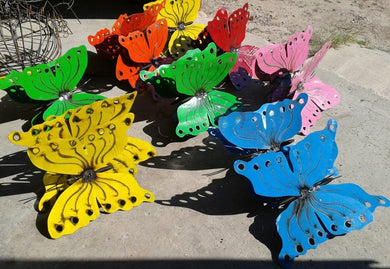 Colorful Metal Butterfly with 3ft Stake