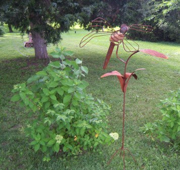 Dragonfly with Rock on Stand