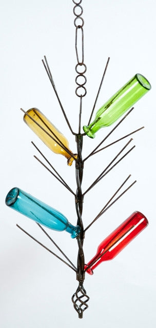 wine bottle planter hanging Hanging Bottle Tree Bottle Garden Hanging Bottle Art – Garden Iron and More