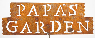 Papa's Garden Metal Sign