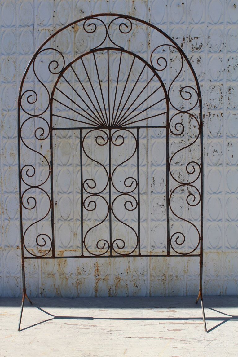 Wrought Iron Scroll Screen Free Standing Solid Steel