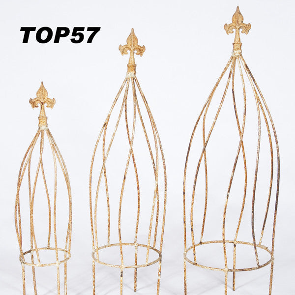 SET OF 3 TOPIARY WITH FINIAL