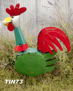 Set of 3 roosters with spring head 
15