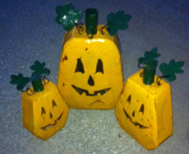 Set of 3 Yellowish Gourd Pumpkins