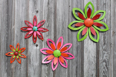 Set of 4 Colorful Flowers