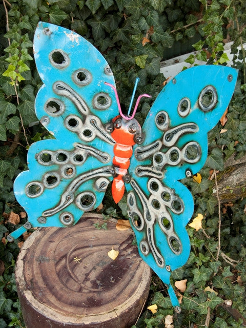 small reused metal butterfly