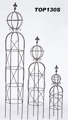 Solid Iron Set of 3 Topiary w Dbl Ball
26