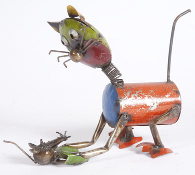 Tin Cat with Mouse