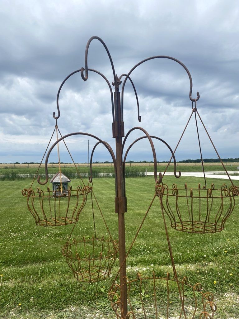 8 hanging planter Deluxe 8 Hanging Basket Stand – Garden Iron and More