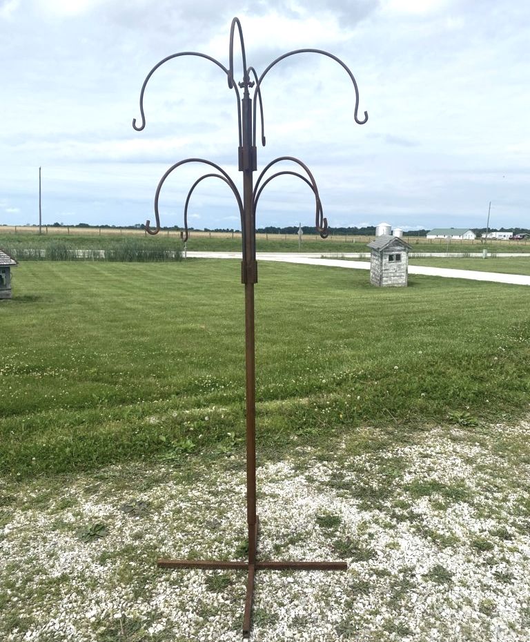 hanging basket planter stand Deluxe 8 Hanging Basket Stand – Garden Iron and More